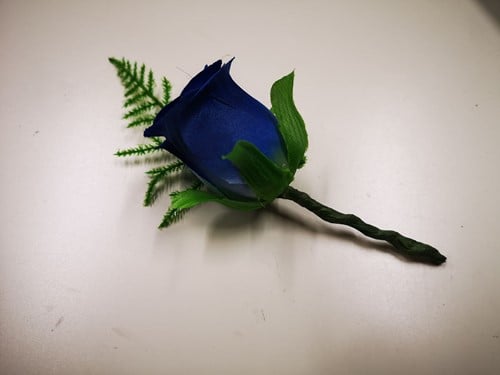 [A-022544] Corsage Romance Royal Blue Blauw met Asparagus 544 