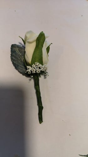[A-022913] Corsage pick Roos Ivory maatwerk zonder parelspeld