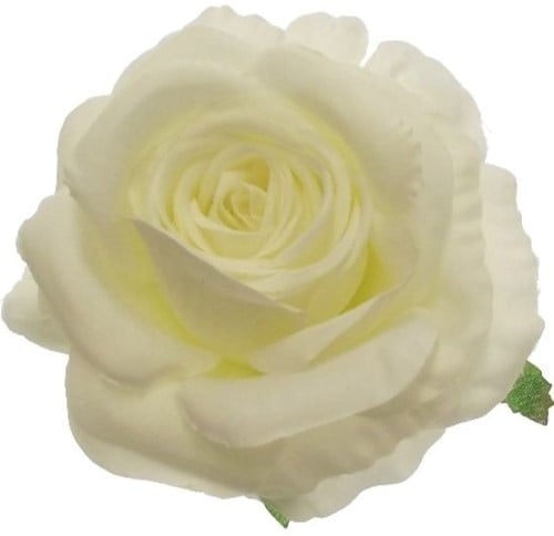 [A-025780] Zijden Roos Ivory 9 cm Single Flower Head 12 stuks Doos Goedkoopje