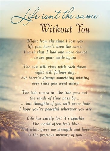 [A-023634] Rouwkaart herdenkingskaart Life Isn’t the Same Without You 16.5 x 12 cm 