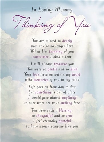 [A-023648] Rouwkaart herdenkingskaart ILM Thinking of You 16.5 x 12 cm 