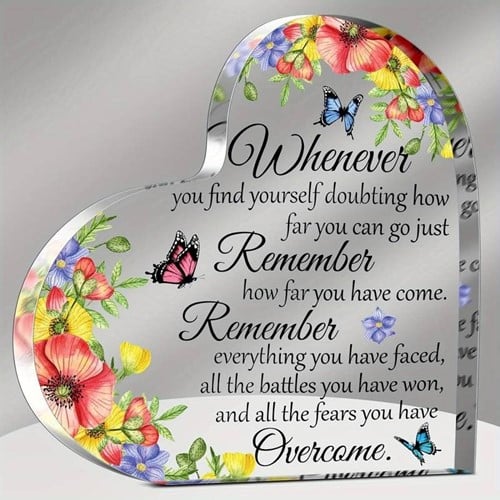 [A-025877] Hart van Epoxy met Bloemen Whenever you find yourself doubting how far you can go 10*1 cm 