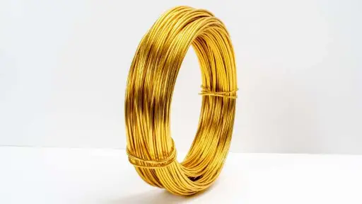 [A-002559] Aluminiumdraad gelakt 0082 Goud Mat 2 mm 10 meter