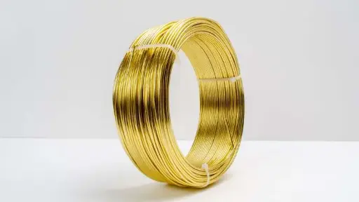 [A-002562] Aluminiumdraad gelakt Champagne Hellgold 2 mm 10 meter