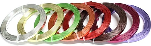 [A-013697] Aluminiumdraad vlak Oranje 5x1 mm rol 2,5 meter kleinverpakking