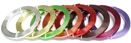 [A-018392] Aluminiumdraad vlak Limoengroen 5x1 mm rol 2,5 meter