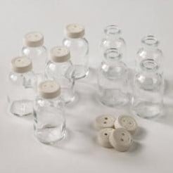 [A-006571] Medicijnflesjes gedopt 6x3 cm 20 ml tray ca. 110 stuks