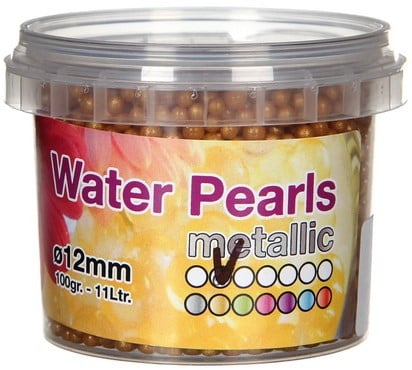 [A-008902] Waterparels Gelparels Metallic Goud 12 mm ca. 100 gram