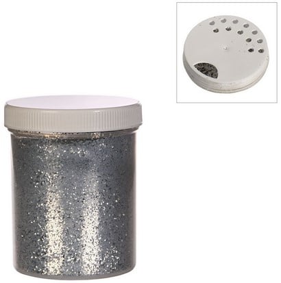 [A-008911] Bloemenglitters Quality Flowerglitter Zilver pot 150 ml
