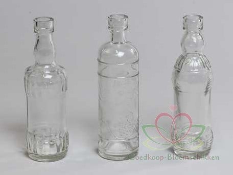 [A-009921] Glazen flesjes 17 cm 12 stuks