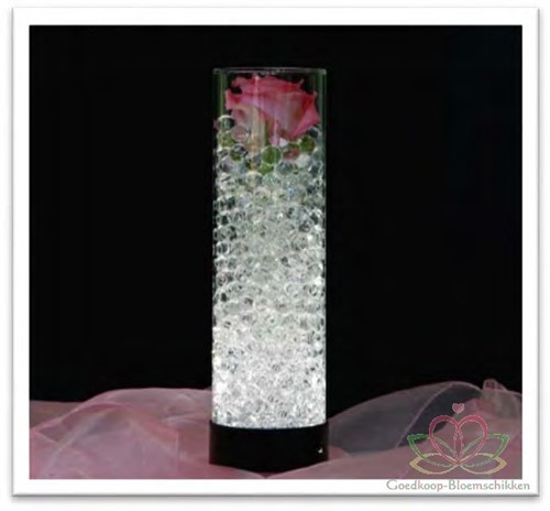 [A-010132] Glas Vaas 28 cm met Ledbodem