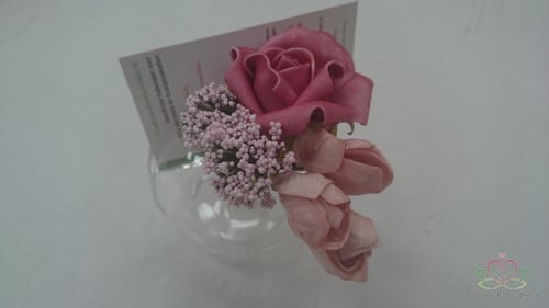 [A-010218] Glas Vaasje Kaartjeshouder 8 cm 6 stuks 