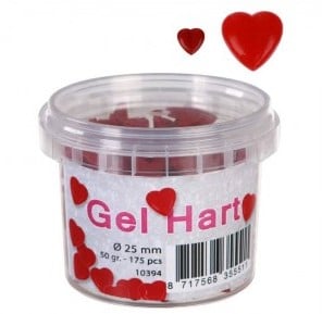 [A-011410] Waterparels Gelparels Rode Hartjes 50 gram