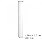 [A-014665] Reageerbuisjes glas met rand 20 cm Ø2.5 cm set 12 stuks