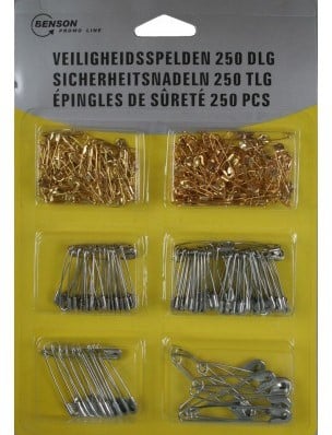 [A-016944] Assortiment Veiligheidspennen Corsagespelden 250 stuks
