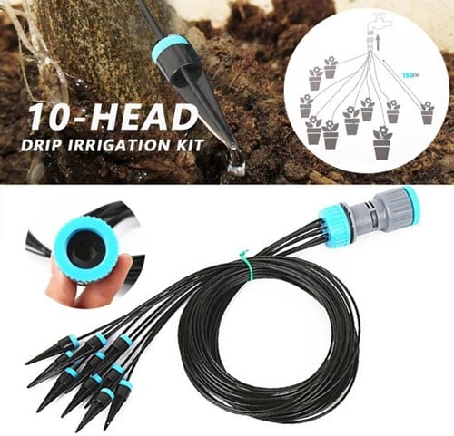 [A-022360] Verstelbaar druppelwatersysteem voor planten, 10 stuks direct op slang of kraan