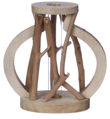 [A-022597] Decoratief Drijfhout met reageerbuis l.14 w.7 h.18.5 cm ook leuk voor stekjes