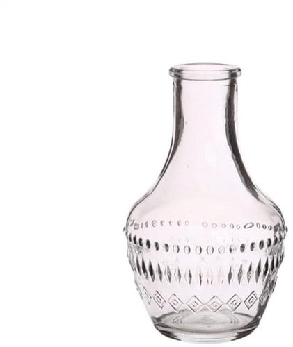 [A-023081] Gekleurd Glazen Flesje Milano Clear Ø6 cm H10 cm per stuk