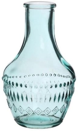 [A-023437] Gekleurd Glazen Flesje Milano Soft Blue Ø6 cm H10 cm per stuk