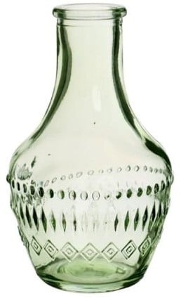 [A-023438] Gekleurd Glazen Flesje Milano Soft Groen Ø6 cm H10 cm per stuk