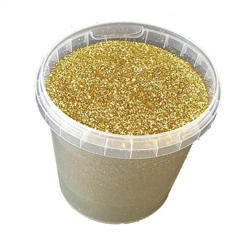 [A-027304] Bloemenglitters Quality Flowerglitter Goudkleurig maat 1/64 06 mm 15 Hex per emmer 400 gr