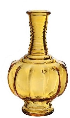 [A-027519] Gekleurd Glazen Flesje Trevi Oker 9x15 cm per stuk