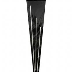 [A-004549] Hoes enkele bloem Zwart + Zilver 50 stuks