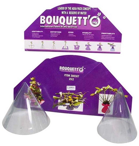 [A-017662] Bouquetto boekethulp presentatieverpakking met water 25/2 pak 10 stuks