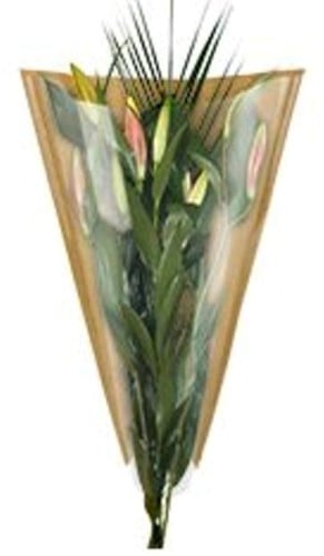 [A-024144] Bloemenhoezen bruin gestreept kraft Opp30/45 gram 60 x 35 x 10 cm pak 50 stuks