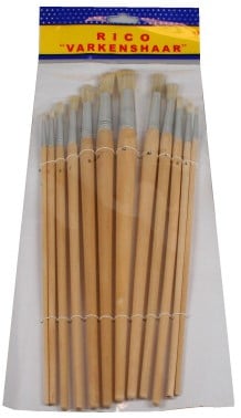 [A-016919] Penselenset Rico Varkenshaar penseelborstel kwasten 12 stuks