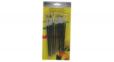 [A-016951] Penseelstel Rond zwart kwasten 12 stuks