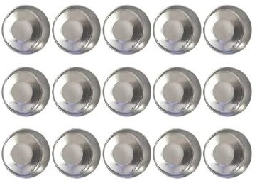 [A-023334] Waxinelichtjes set Aluminiumcupjes Ronde 100 stuks + 100 lontjes + 100 stickers