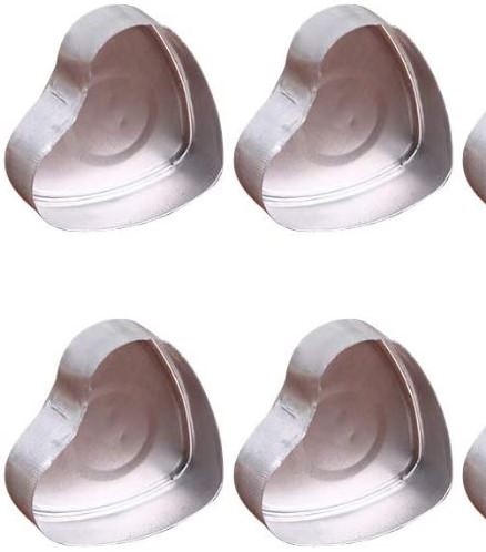 [A-023335] Waxinelichtjes set Aluminiumcupjes Hartvormig 100 stuks + 100 lontjes + 100 stickers