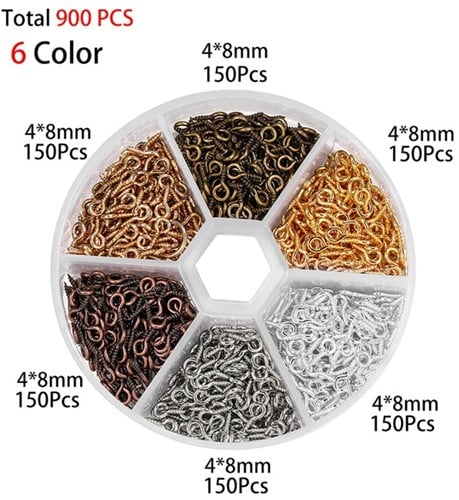 [A-024297] Mini schroefoogjes met schroefdraad 900 stuks