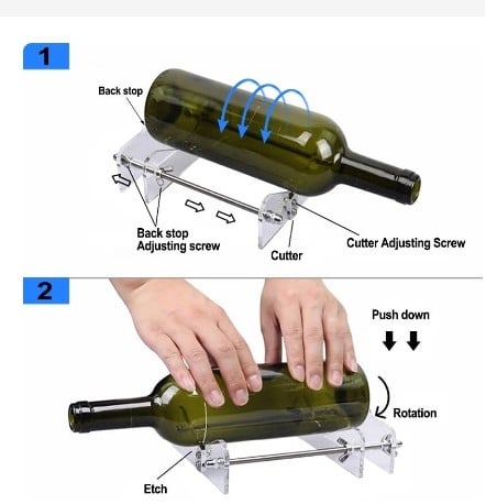 [A-025661] Glassnijderset Zwart Glazen fles cutter tool
