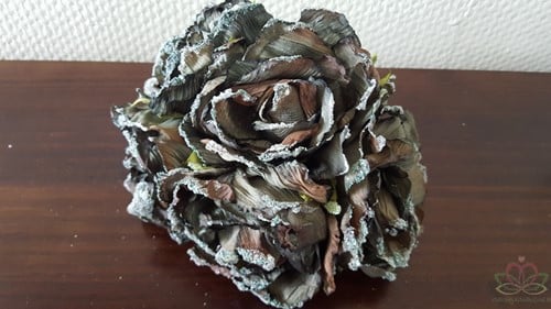 [A-011919] Zijden Roos Wrinkle Bundel Sugar Donkergrijs per bundel