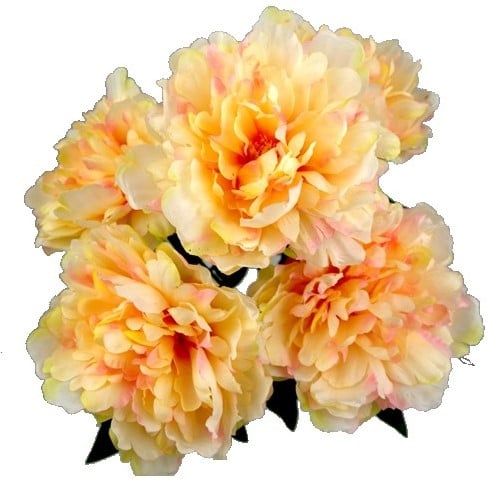 [A-016039] Pioen Boeket Grote Pioenen Peach Zijdenbloem 44 cm per stuk