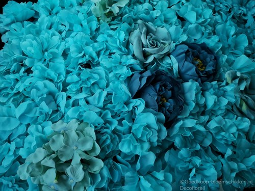 [A-016468] Flowerwall 40x60 cm 3D Blue Kant en Klaar