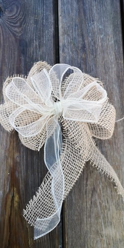 [A-019324] Autodecoratie Strik Jute en Wired organza 1 dag extra levertijd