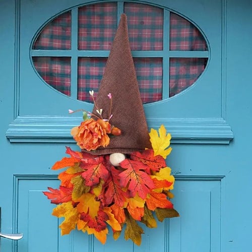 [A-024902] Herfstkabouter gnoom Esdoornblad hoed 40 cm per stuk