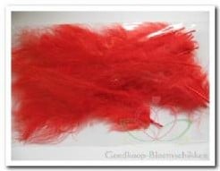[A-007385] Veren Echte veertjes Rood Dons 10-15 cm 15 stuks