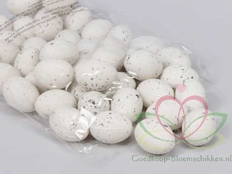 [A-011675] Kievitsei gespikkeld plastic Wit 5 cm zak 48 stuks