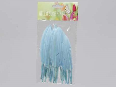 [A-013155] Penveren ca. 14cm 24 stuks LichtBlauw Echte veren 