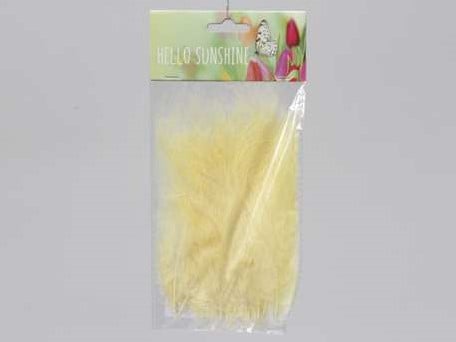 [A-013158] Veren Fluffy Echte veertjes Geel 15 cm 24 stuks