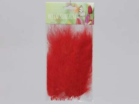 [A-013159] Veren Fluffy Echte veertjes Rood 15 cm 24 stuks