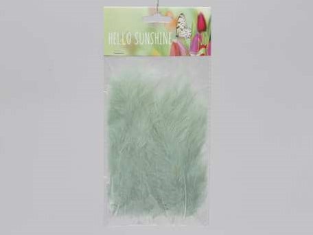 [A-013161] Veren Fluffy Echte veertjes Groen 15 cm 24 stuks