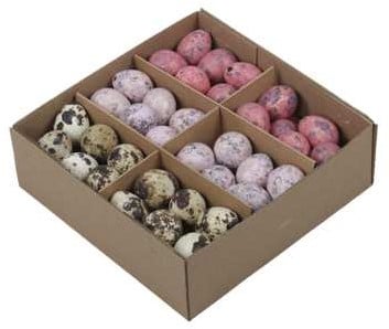 [A-017037] Kwarteleitjesmix Pink doos 72 stuks uitgeblazen voor decoratie