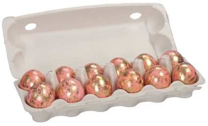 [A-025539] Kippeneieren Goud Spikkel Roze leeggeblazen voor decoratie doos 12 stuks