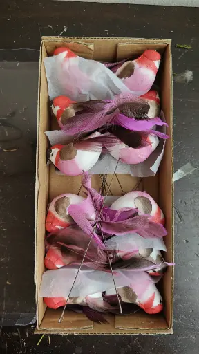 [A-013111] Vogeltje de luxe Violet Pink doos 12 stuks