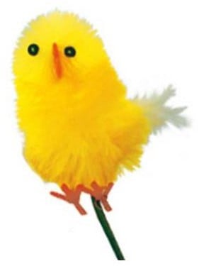 [A-022798] Chenille kuikens Geel 5x4,5 cm doos 24 stuks